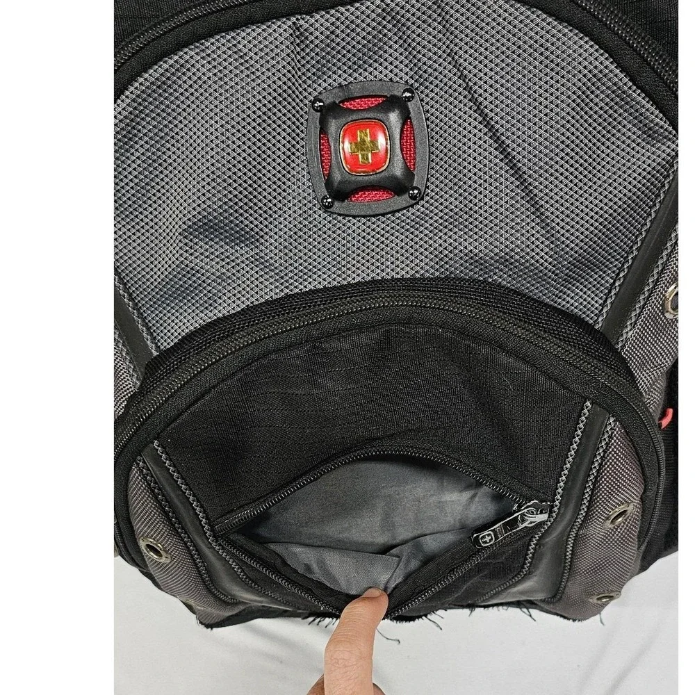 SwissGear ScanSmart Laptop Backpack Black Gray Travel School Bag Heavy Duty
